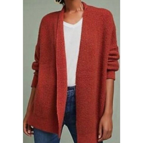 Sleeping On Snow ANTHROPOLOGIE Julienne Wool Alpaca Cocoon Open Cardigan SWEATE - Picture 1 of 7